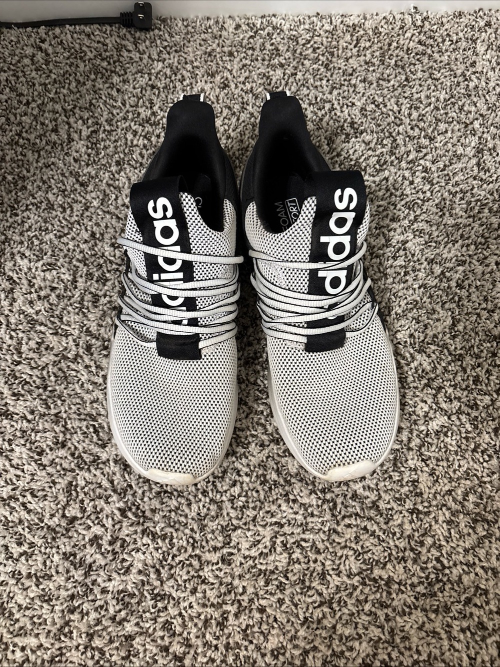 Adidas Lite Racer Adapt 7.0 Black & White Shoes IE6330 Oreo Gradient Size 10